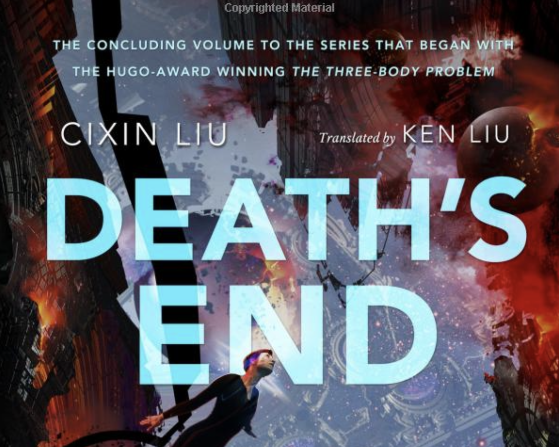 Section of the hardcover graphic cover for the Deaths End novel by Cixin Liu, translated by Ken Liu